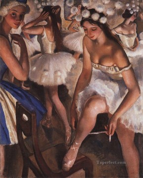 印象派 Painting - 楽屋のバレリーナ 1923 年 ロシアのバレリーナ ダンサー